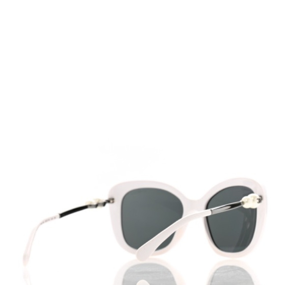CHANEL Cat-Eye Sunglasses Acetate Butterfly Winter Pearl Sunglasses 5339-H White - Picture 11 of 11